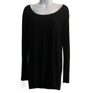 Bryn Walker Black Long‎ Sleeve Boat Neck Top Made in USA